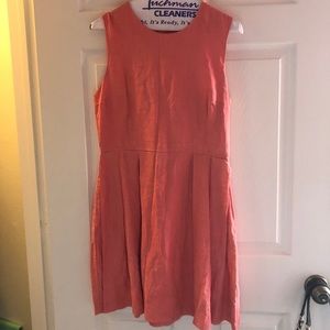 Salmon colored creped J. Crew dress